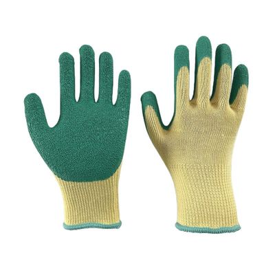 Crinkle latex coated gloves